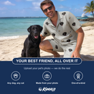 Friends in matching Men's Tombstone Tango Custom Dog Face Shirt & Shorts Set — a group gift photo