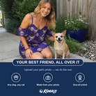 Friends in matching Women's Bone Appétit Custom Dog Face Off-Shoulder Dress — a group gift photo