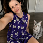 Selfie with the pet whose face is printed all over this Women's Bone Appétit Custom Cat Face Tank Dress