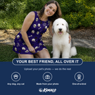 Friends in matching Women's Bone Appétit Custom Dog Face Tank Dress — a group gift photo