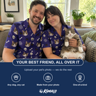Friends in matching Men's Bone Appétit Custom Cat Face Hawaiian Shirt — a group gift photo