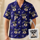 Man wearing Men's Bone Appétit Custom Dog Face Hawaiian Shirt — custom faces printed all-over