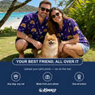 Friends in matching Men's Bone Appétit Custom Dog Face Hawaiian Shirt — a group gift photo