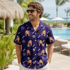 Real-life photo of someone wearing Men's Bone Appétit Custom Face Hawaiian Shirt — custom faces printed all-over