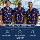 Friends in matching Men's Bone Appétit Custom Face Hawaiian Shirt — a group gift photo