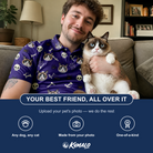 Friends in matching Men's Bone Appétit Custom Cat Face Polo Shirt — a group gift photo