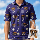 Man wearing Men's Bone Appétit Custom Dog Face Polo Shirt — custom faces printed all-over