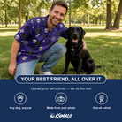 Friends in matching Men's Bone Appétit Custom Dog Face Polo Shirt — a group gift photo