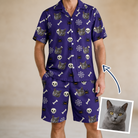Man wearing Men's Bone Appétit Custom Cat Face Shirt & Shorts Set — custom faces printed all-over