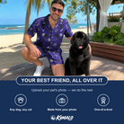 Friends in matching Men's Bone Appétit Custom Dog Face Shirt & Shorts Set — a group gift photo