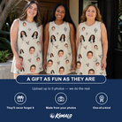 Friends in matching Women's Arachnid Antics Custom Face Tank Dress — a group gift photo
