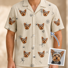 Man wearing Men's Arachnid Antics Custom Dog Face Hawaiian Shirt — custom faces printed all-over