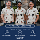 Friends in matching Men's Arachnid Antics Custom Face Polo Shirt — a group gift photo