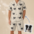 Man wearing Men's Arachnid Antics Custom Dog Face Shirt & Shorts Set — custom faces printed all-over