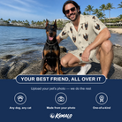 Friends in matching Men's Arachnid Antics Custom Dog Face Shirt & Shorts Set — a group gift photo