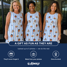 Friends in matching Women's Graveyard Giggles Custom Face Tank Dress — a group gift photo