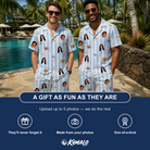 Friends in matching Men's Graveyard Giggles Custom Face Shirt & Shorts Set — a group gift photo