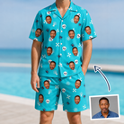 Man wearing Men's Cranium Capers Custom Face Shirt & Shorts Set — custom faces printed all-over
