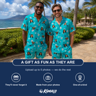 Friends in matching Men's Cranium Capers Custom Face Shirt & Shorts Set — a group gift photo