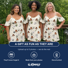 Friends in matching Women's Bony Boogie Custom Face Off-Shoulder Dress — a group gift photo