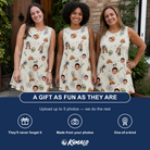 Friends in matching Women's Bony Boogie Custom Face Tank Dress — a group gift photo