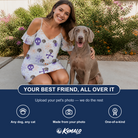 Friends in matching Women's Skull Shuffle Custom Dog Face Off-Shoulder Dress — a group gift photo