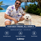 Friends in matching Men's Skull Shuffle Custom Dog Face Shirt & Shorts Set — a group gift photo