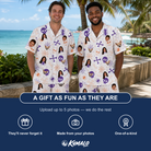 Friends in matching Men's Skull Shuffle Custom Face Shirt & Shorts Set — a group gift photo