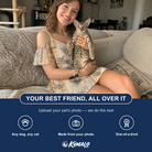 Friends in matching Women's Webbed Bones Custom Cat Face Off-Shoulder Dress — a group gift photo