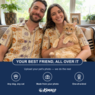 Friends in matching Men's Webbed Bones Custom Cat Face Hawaiian Shirt — a group gift photo
