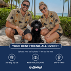 Friends in matching Funny Playful Cartoon Skulls And Skeleton Bones Custom Dog Face Hawai… — a group gift photo