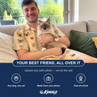 Friends in matching Men's Webbed Bones Custom Cat Face Shirt & Shorts Set — a group gift photo