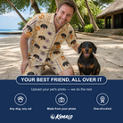 Friends in matching Men's Webbed Bones Custom Dog Face Shirt & Shorts Set — a group gift photo