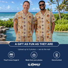 Friends in matching Men's Webbed Bones Custom Face Shirt & Shorts Set — a group gift photo