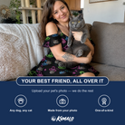 Friends in matching Women's Moonlit Millinery Custom Cat Face Off-Shoulder Dress — a group gift photo