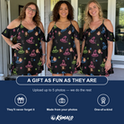 Friends in matching Women's Moonlit Millinery Custom Face Off-Shoulder Dress — a group gift photo