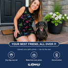 Friends in matching Women's Moonlit Millinery Custom Dog Face Tank Dress — a group gift photo