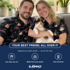 Friends in matching Men's Moonlit Millinery Custom Cat Face Hawaiian Shirt — a group gift photo