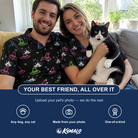 Friends in matching Women's Moonlit Millinery Custom Cat Face Hawaiian Shirt — a group gift photo