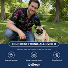 Friends in matching Men's Moonlit Millinery Custom Dog Face Polo Shirt — a group gift photo