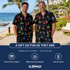 Friends in matching Men's Moonlit Millinery Custom Face Shirt & Shorts Set — a group gift photo