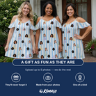 Friends in matching Women's Wicked Peaks Custom Face Off-Shoulder Dress — a group gift photo