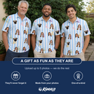 Friends in matching Men's Wicked Peaks Custom Face Polo Shirt — a group gift photo