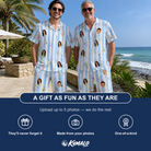 Friends in matching Men's Wicked Peaks Custom Face Shirt & Shorts Set — a group gift photo