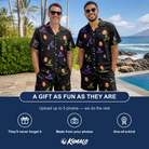 Friends in matching Men's Pointy Party Custom Face Shirt & Shorts Set — a group gift photo