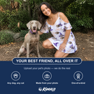 Friends in matching Women's Cauldron Crowns Custom Dog Face Off-Shoulder Dress — a group gift photo