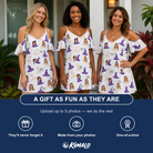 Friends in matching Women's Cauldron Crowns Custom Face Off-Shoulder Dress — a group gift photo