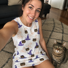 Selfie with the pet whose face is printed all over this Women's Cauldron Crowns Custom Cat Face Tank Dress