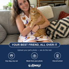 Friends in matching Women's Cauldron Crowns Custom Cat Face V-Neck Dress — a group gift photo