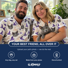 Friends in matching Men's Cauldron Crowns Custom Cat Face Hawaiian Shirt — a group gift photo